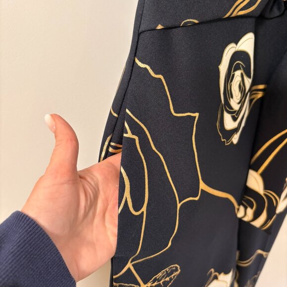 Joseph Ribkoff LDG Jumpsuit | Navy Gold Floral | Size 12 - Picture 10 of 10